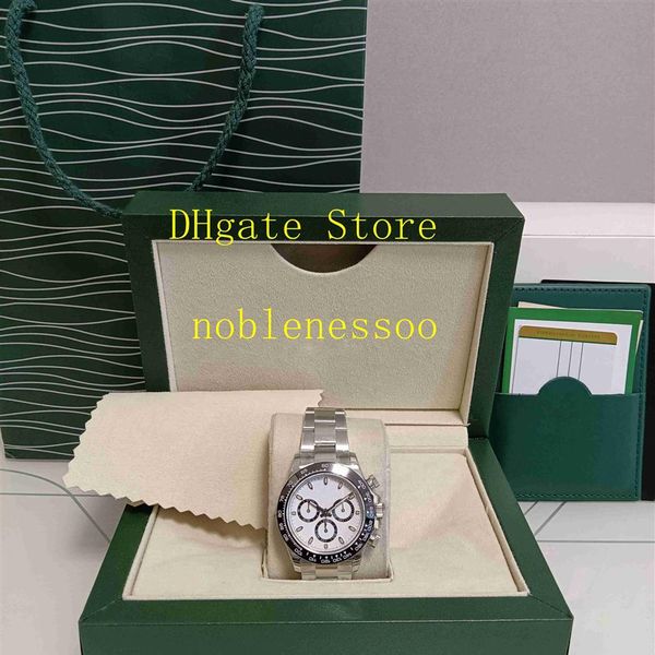 

17 color original box 116500ln watch men's 40mm white dial 116500 ceramic bezel automatic chronograph116508 116520 116506 eta1740, Slivery;brown
