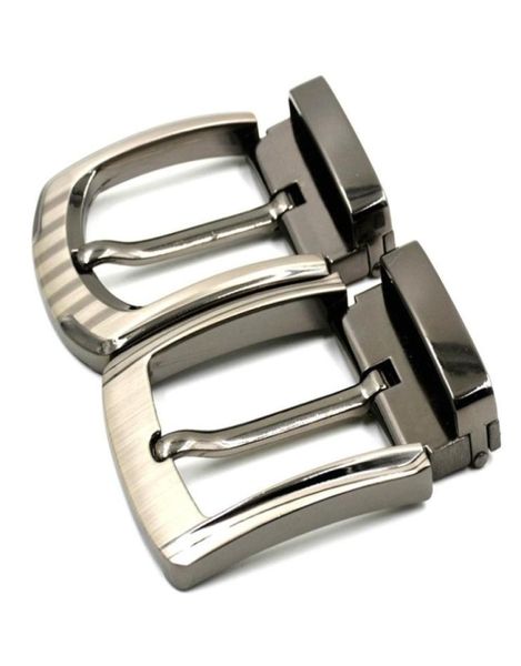 

men039s belt accessories business alloy perforated leather needle belt buckle square pin buckle random send5432036, Slivery;black