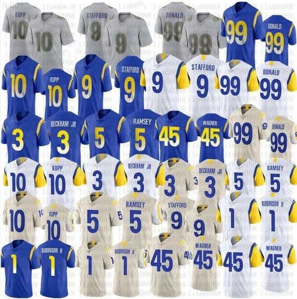 

football jersey los angeles''rams''99 aaron donald 9 matthew stafford 10 cooper kupp 3 cam akers 89 tyler higbee 18 ben, Black;red