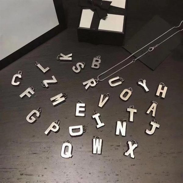 

luxury design english letter necklace 925 silver plated material chain necklaces fashion jewelry190c