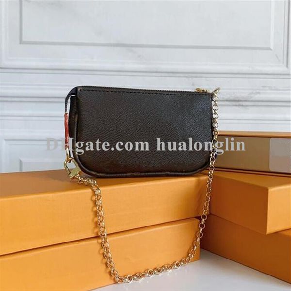 

ladies bag small handbag shoulder bags wallet purse leather clutch original box flower grid flap224q
