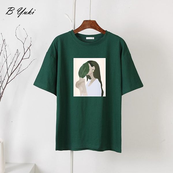 

t-shirt blessyuki t shirts women summer harajuku githic print chic tees female 100% cotton vintage soft jumper loose casual pullover top, White