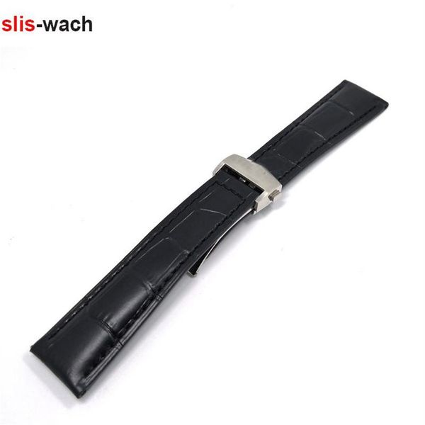 

watch aceeseeories strap for tag bracelet genuine slub leather band brown black belt 20mm 22mm 24mm whole bands274h, Black;brown