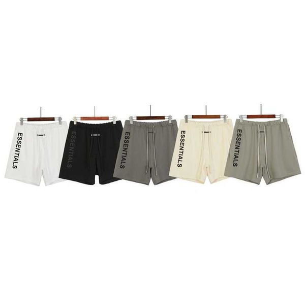 

street fashion fog ess embossed letters printed shorts men's casual terry capris new style, White;black