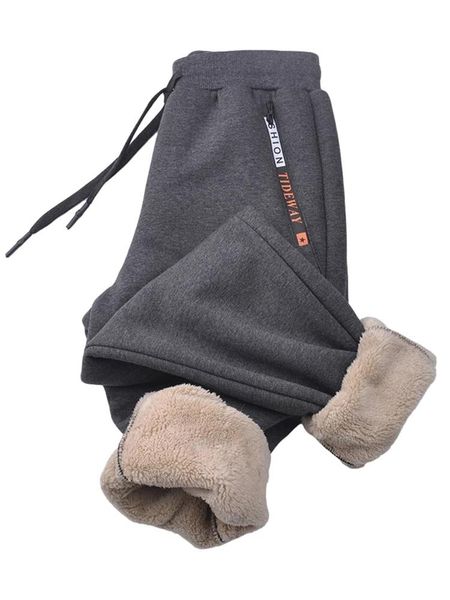 

pants winter thick warm fleece sweatpants men joggers sportswear casual track pants plus size 6xl 7xl 8xl, Black