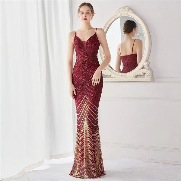 

mother of the bride dresses elegant dark green 2023 strap red sequined lace drape mermaid formal plus size prom evening gowns wedding guest, Black;red