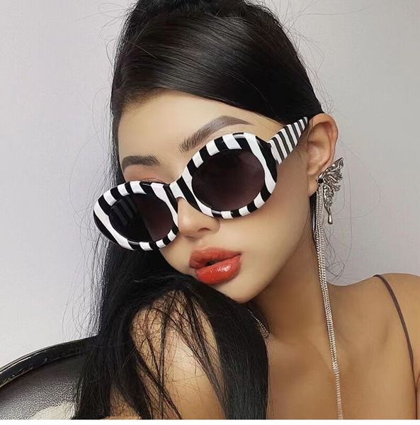 

olick retro oval sunglasses women fashion blue gray shades uv400 trending men brand designer round sun glasses, White;black