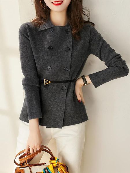 

sweaters women vintage sweater cardigan waistband knitted jacket, White;black