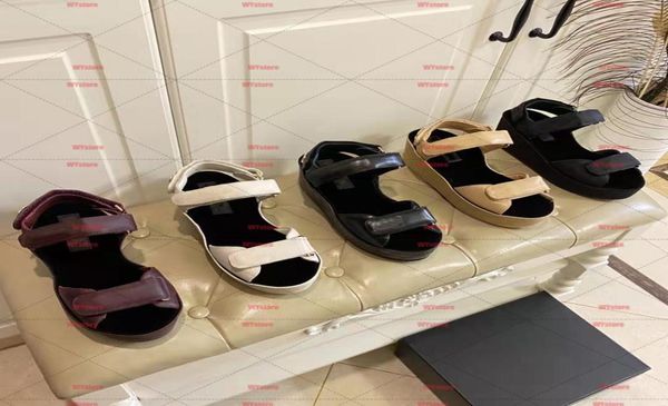 

2022 fashion luxury design women039s sandals wedge heels and hook and loop fasteners with the box size 35408522298, Black