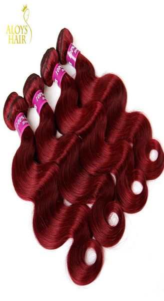 

burgundy indian hair weave bundles grade 8a wine red 99j indian virgin hair body wave 34 pcs lot indian mink remy human hair exte5691140, Black