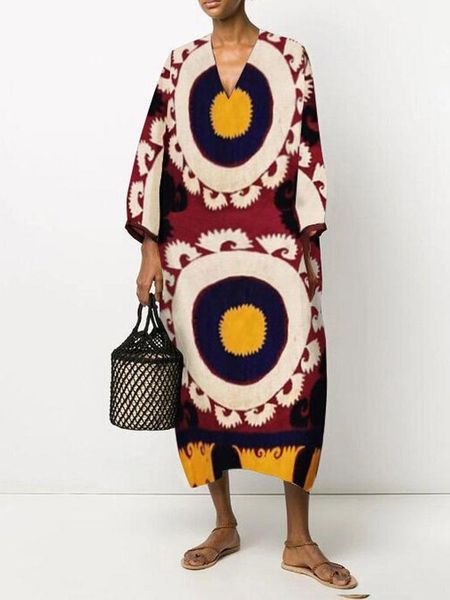 

dresses casual print kaftan tunic beach dress middle east muslim 2022 summer plus size women beach wear maxi dress robe caftan a1175, Black;gray