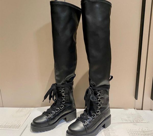 

2021 thigh high heels boot fashion womens shoes girls winter waterproof shoe ladies outdoor martin boots factory production 1528134, Black