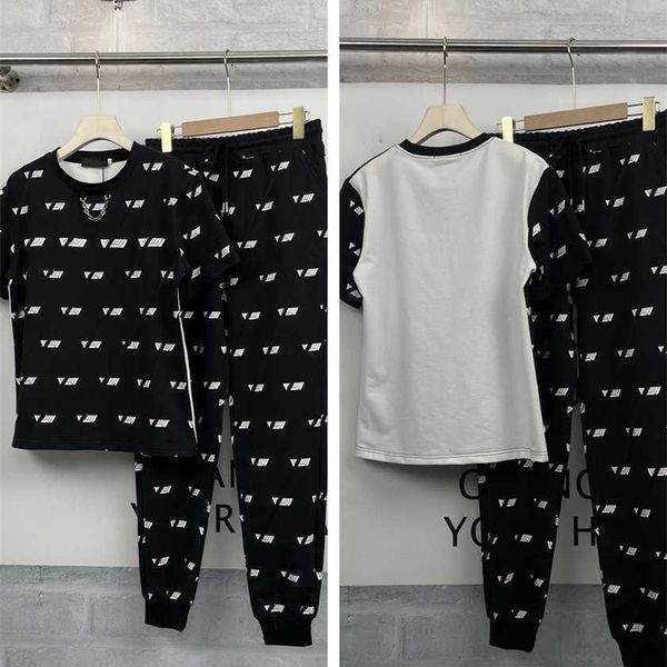 

26% off leisure pure cotton sports end women's two piece set large size european fashion trend, White