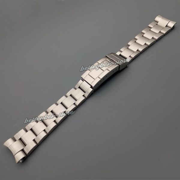 

20mm new silver brushed stainless steel curved end watch band strap bracelets for rol sub vintage watch271o, Black;brown