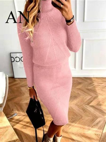 

dress 2022 autumn and winter new women's wear high collar knitted solid color pullover sweater elegant dresses for women dress, White