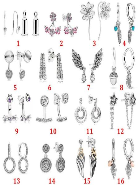 

925 sterling silver stud brand new sparkling double hoop earrings divine feather earrings high jewelry birthday engagement dust ba9890403, Golden;silver