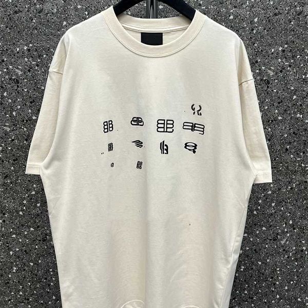 

26% off clothing designer quality the correct version of fashion paris summer new classic couple loose men's and women's short sle, White