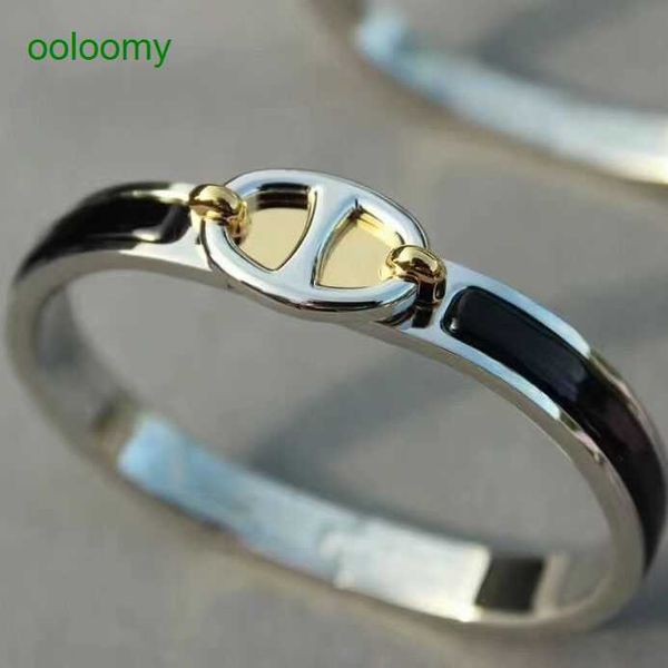 

hemres designer bracelet gold bracelet for women pig nose bracelet enamel h jewelry 2szl, Black