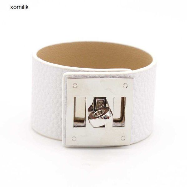 

hermm designer bracelet new fashion bracelet versatile wide leather women s trend personalized jewelry q1f9, Black