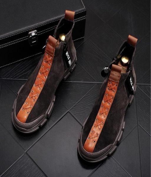 

high new fall martin boots trendy man with snowshoes casual youth ankle boot men039s leather shoes b574629145, Black