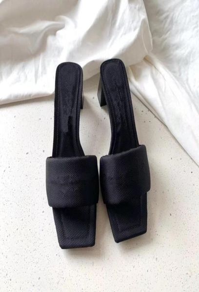 

designer slides sandals women sandal dames designers slipperss girl nonslip diamond thick concise sheepskin heels 5cm size us 851550128, Black