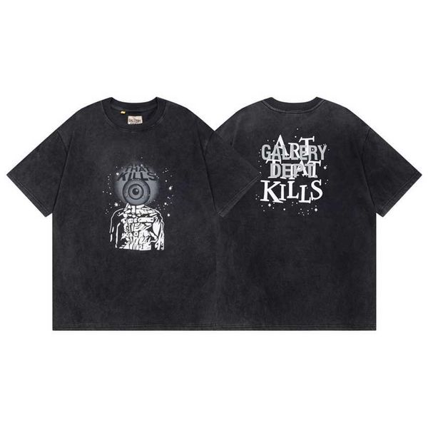 

30% off chaopai galle co branded eyeball print short t-shirt men's and women's street half sleeve batch, White;black