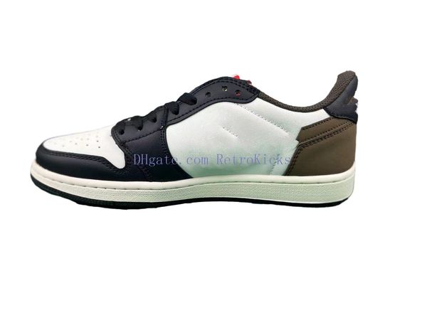 

wholesale 1s dark mocha low shoes brown black white basketball sneakers