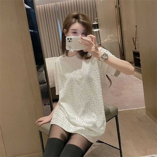 

26% off goods european station network red letter white full print t-shirt women's summer short sleeve round neck ins fashion design se