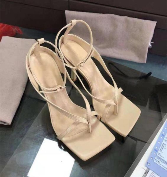 

origin package chic sky blue v strap stretch sandal designer heels stable sole genuine leather shoes with a squared sole tradingbe4627170, Black