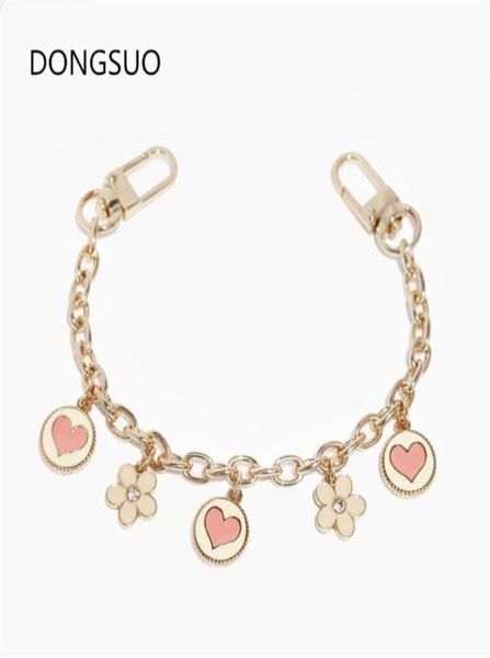 

designer chain strap flower charms gold silver metal chain ornament handbag bag purse replacement accessories 2204231658102, Black