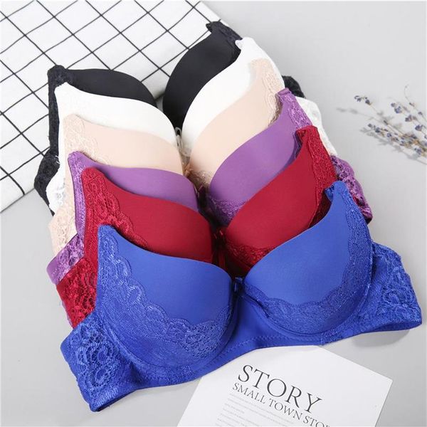 

bras lace push up for small bust super gather underwired young girl lingerie bra plus size 36 38324o, Red;black