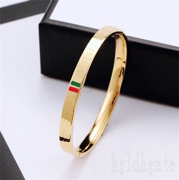 

dainty red stripes green bangles alloy designer bracelet modern non tarnish designer for womens letter silver plated rose gold bracelets ver, Black