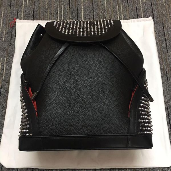 

2021 new fashion backpack lovers school bag fashion handbags studded rivets real leather women men backpack1782