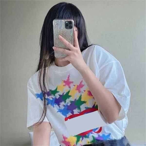 

26% off edition summer fashion gujia pure cotton short sleeve t-shirt color printed loose casual for men and women, White;black