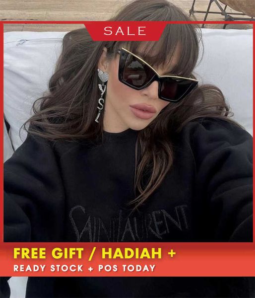 

luxury designer brand sunglasses black big uv400 new slp sl570ins network celebrity blogger same shades fashion cat eye for women, White;black