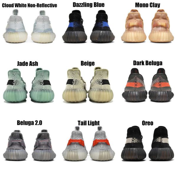 

2023 yeezzys women mens running shoes bone dazzling mono beluga reflective mx oat rock blue black static reflective jogging walking trainers
