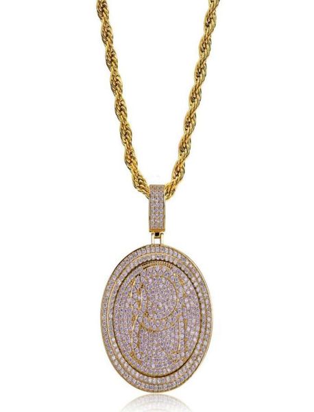 

spin round pendant necklace men bling cubic zirconia ice out gold jewelry silver plated new fashion hip hop necklace7367188