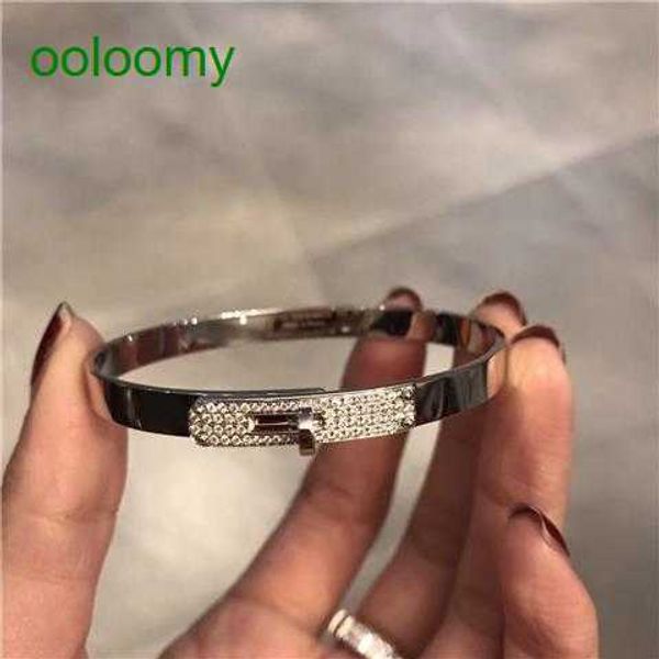 

hemres designer bracelet gold bracelet for women pure j silver 18k rose gold platinum h full sky star half diamond lock bracelet ins open co, Black
