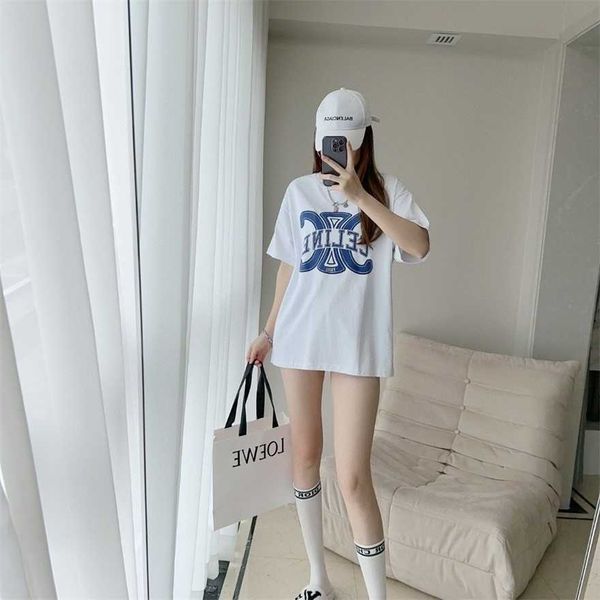 

34% off version trendy sailin couple new simple short sleeved round neck fashion casual pure cotton t-shirt, White