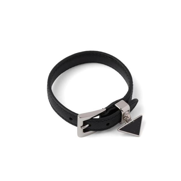 

european and american triangle letter cowhide bracelet for men and women couples temperament hundred matching decorations high qua307g, Golden;silver
