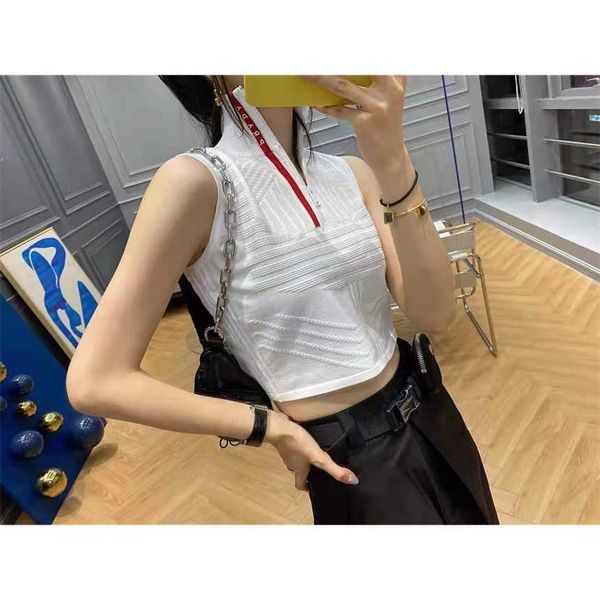 

30% off family spring/summer new style casual printing standing collar sleeveless knitted tank top, White