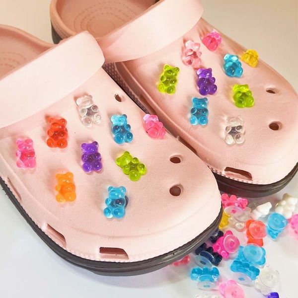 

shoe parts accessories 10pcs gummy bears designer croc charms set fit children decorations for shoes ornaments women jibz pins wholesale 230, White;pink