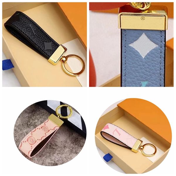 

leather keychain card holder exquisite luxury designer keyring zinc alloy letter lanyard cute for women men black white metal small jewelry, Silver