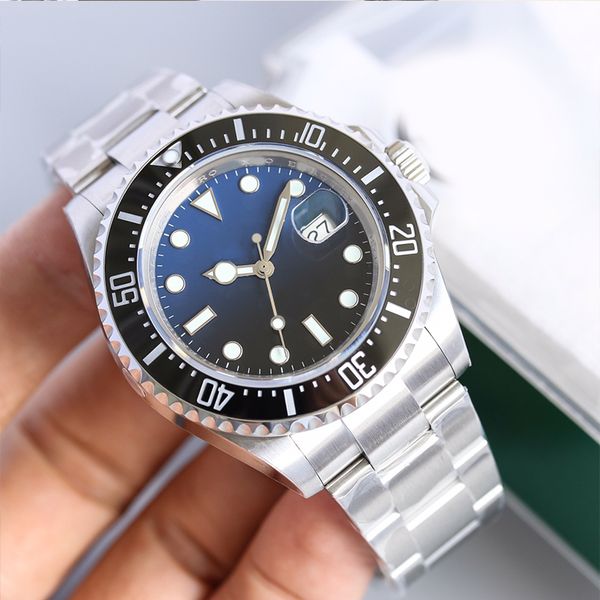 

st9 designer mens watch caijiamin gradient dial 44m watch sapphire 904l stainless steel automatic sea waterproof dweller luminous montre de, Slivery;brown
