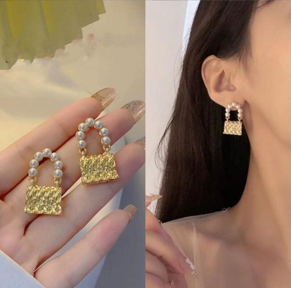 

6 style 18k gold plated luxury brand designers c letters stud dangle hoop geometric famous women long eardrop crystal rhinestone chain earri, Golden;silver