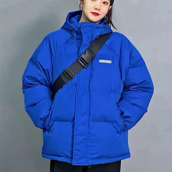 

leather new 2022 women hooded down cotton padded coats short jacket winter thick female puffer parkas ladies casual oversize outwear, Black