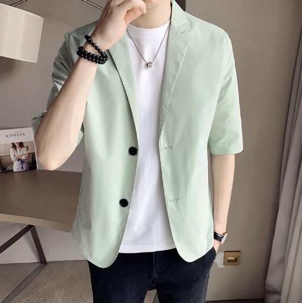 

blazers men's short sleeve suit summer fashion, White;black