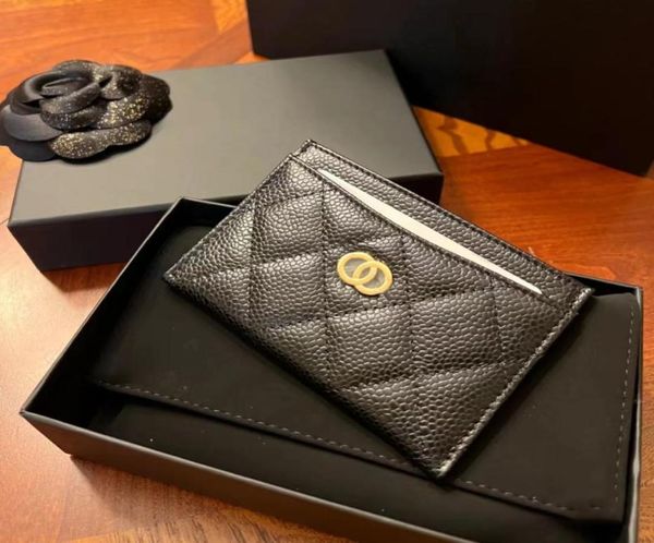 

fashion luxury designers women coin purses caviar lambskin four card slots card holder originals wallets classic men genuine leath8015728, Brown;gray