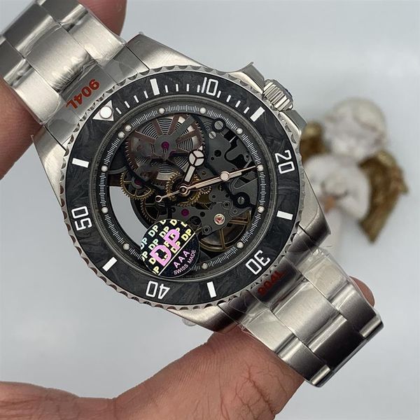 

2021 new model quality skeleton dial asia mechanical movement mens wristwatches 44mm mechanical transparent automatic mens wa286u, Slivery;brown