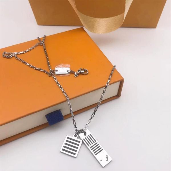 

with box luxurys designers necklace fashion men's charm jewelry luxurys necklaces clavicle chain gift for girlfriend boyfrien326b, Silver